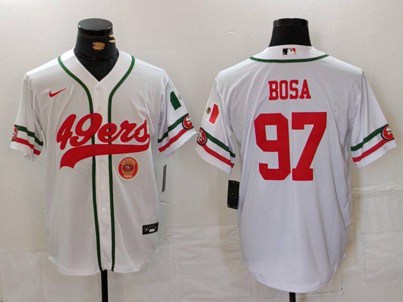 Men San Francisco 49ers #97 Bosa White Joint Name 2024 Nike Limited NFL Jersey style 3